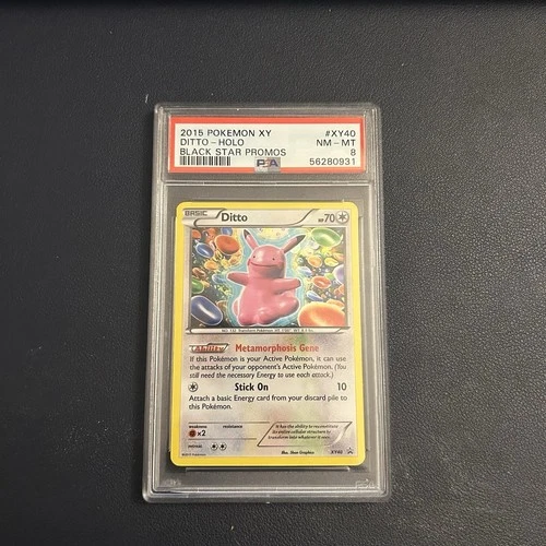 PSA 8 2015 Pokemon XY Card Pikachu Ditto XY40 Black Star Promo Holo Low Pop Rare