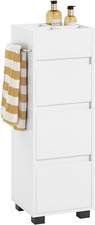 Mobiletto Bagno Salvaspazio, Mobile Stretto Bagno 3 Cassetti E 4 Scomparti, Bian