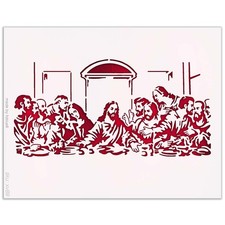 Plantilla Última Cena - Arte de Pared Religioso Jesús Cristiano 10 Mil Mylar Plantilla