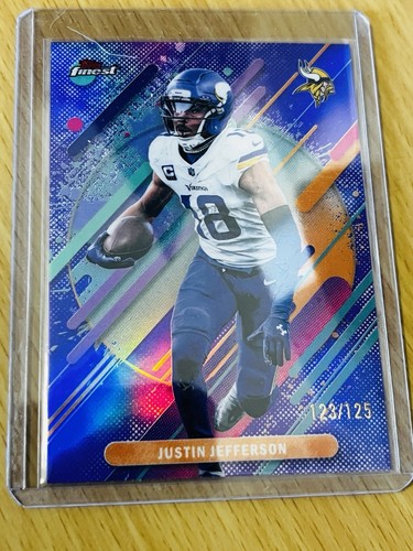 2025 Topps Finest Justin Jefferson Rare Purple Refractor /125 Minnesota Vikings