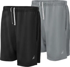 NY Threads Mens Athletic Shorts 2 Pack Quick Dry Lightweight Running Workout Gym