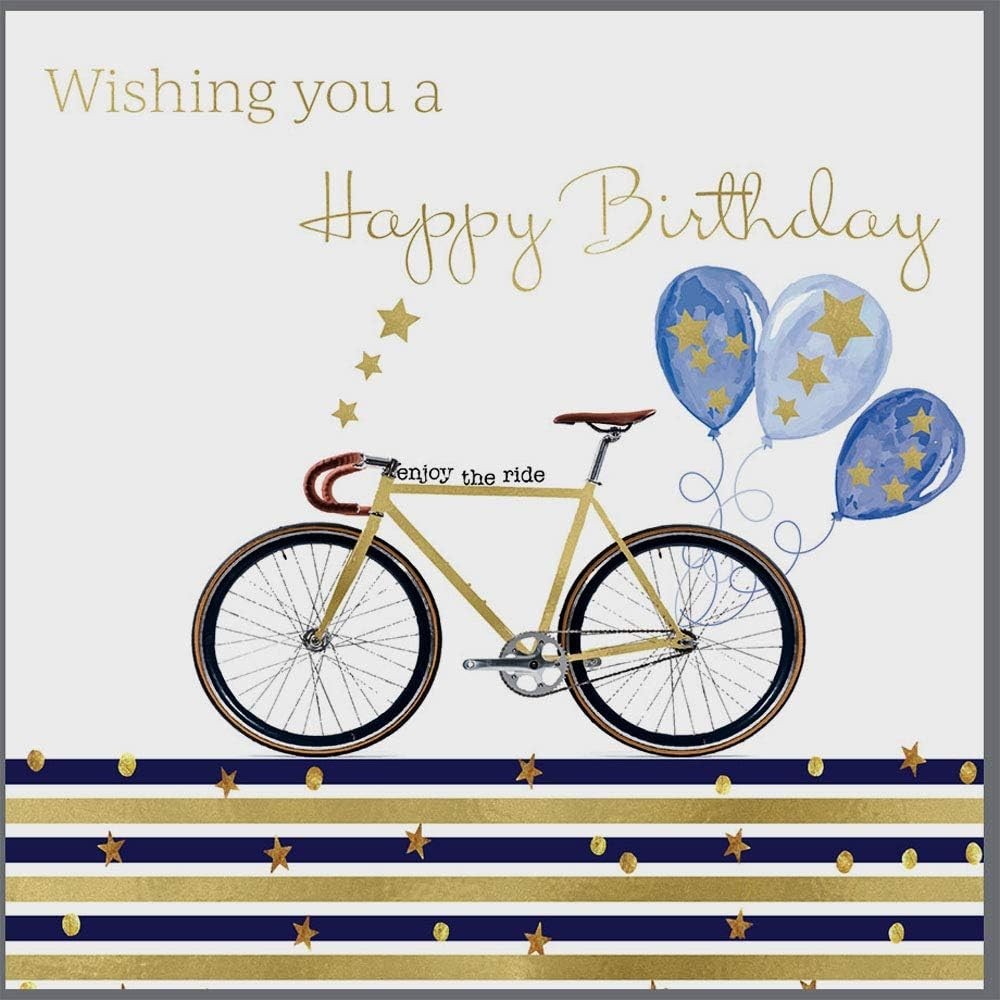 Cycling Happy Birthday Bicycle Riding Blank Greeting Card