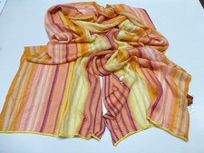 Missoni Italy Striped 100 Rayon Scarf Neiman Marcus NWT 13" x 41" AS FOUND