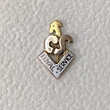 10K Gold Colonial stores loyal service employee service award White Enamel pin