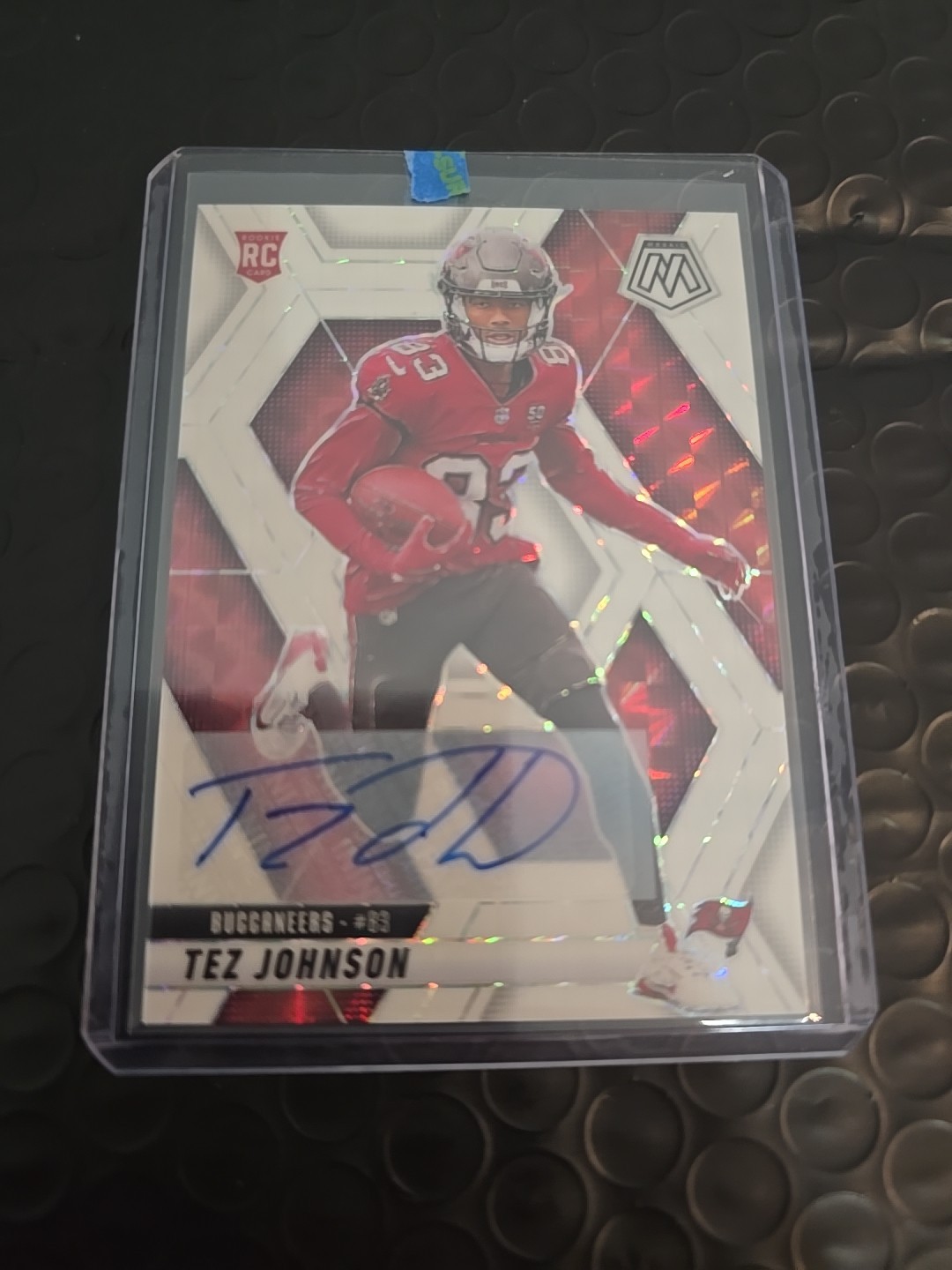 2025 Mosaic Football Tez Johnson RC Rookie Auto Mosaic White /25 #316