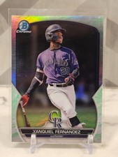 2023 Bowman Chrome #BCP-30 Yanquiel Fernandez Lunar Glow Colorado Rockies