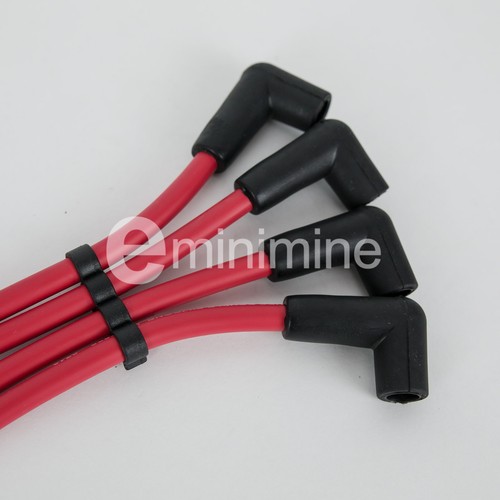 Classic Mini 8mm Red Silicone HT Plug Leads GHT241 austin rover morris top entry - Picture 2 of 3