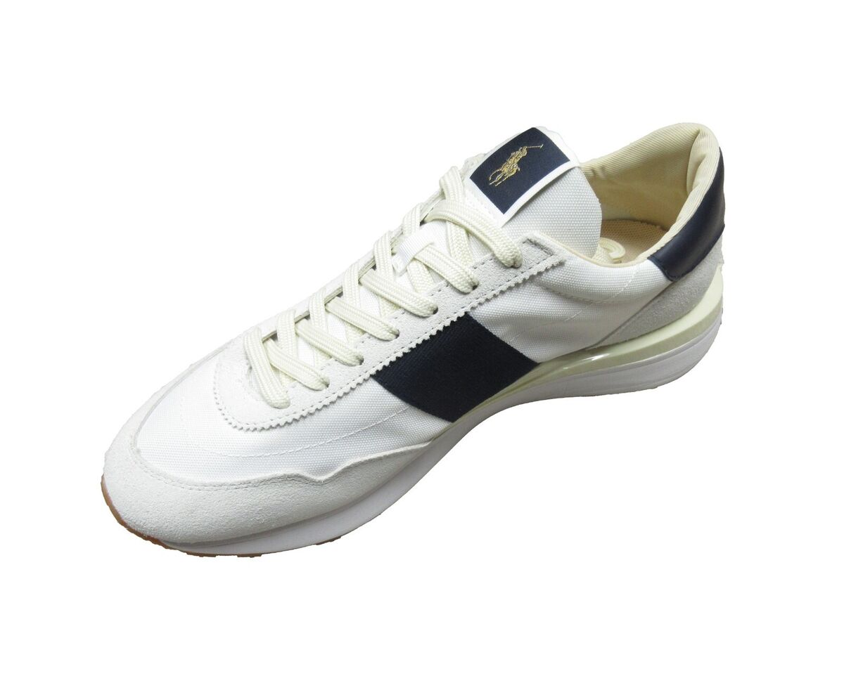 Polo Ralph Lauren Men's White/Navy Train 89 Suede & Oxford Polo Ralph Lauren Men's White/Navy Train 89 Suede & Oxford