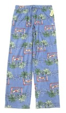 Tommy Bahama Men's Blue Printed Graphic Fleece Pajama Pants