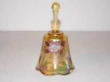 FENTON Iridescent Glass 50th Anniversary Bell Hand Painted Signed O'Frederick