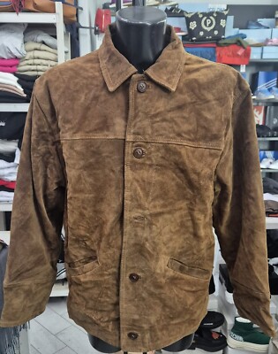 GENERICO used leather jacket men man size XXL brown LLR35