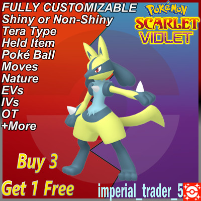 Pokémon Scarlet and Violet   Shiny Lucario   W/ Best 6IV Customizable