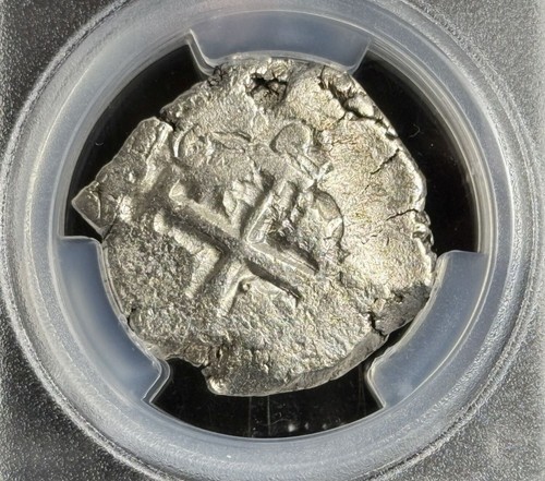 1742 P P Bolivia 8 Reales Cob ~ PCGS AU 55 ~ FULL DATE~ HAMMERED STRAIGHT GRADED - 第 3/6 張圖片