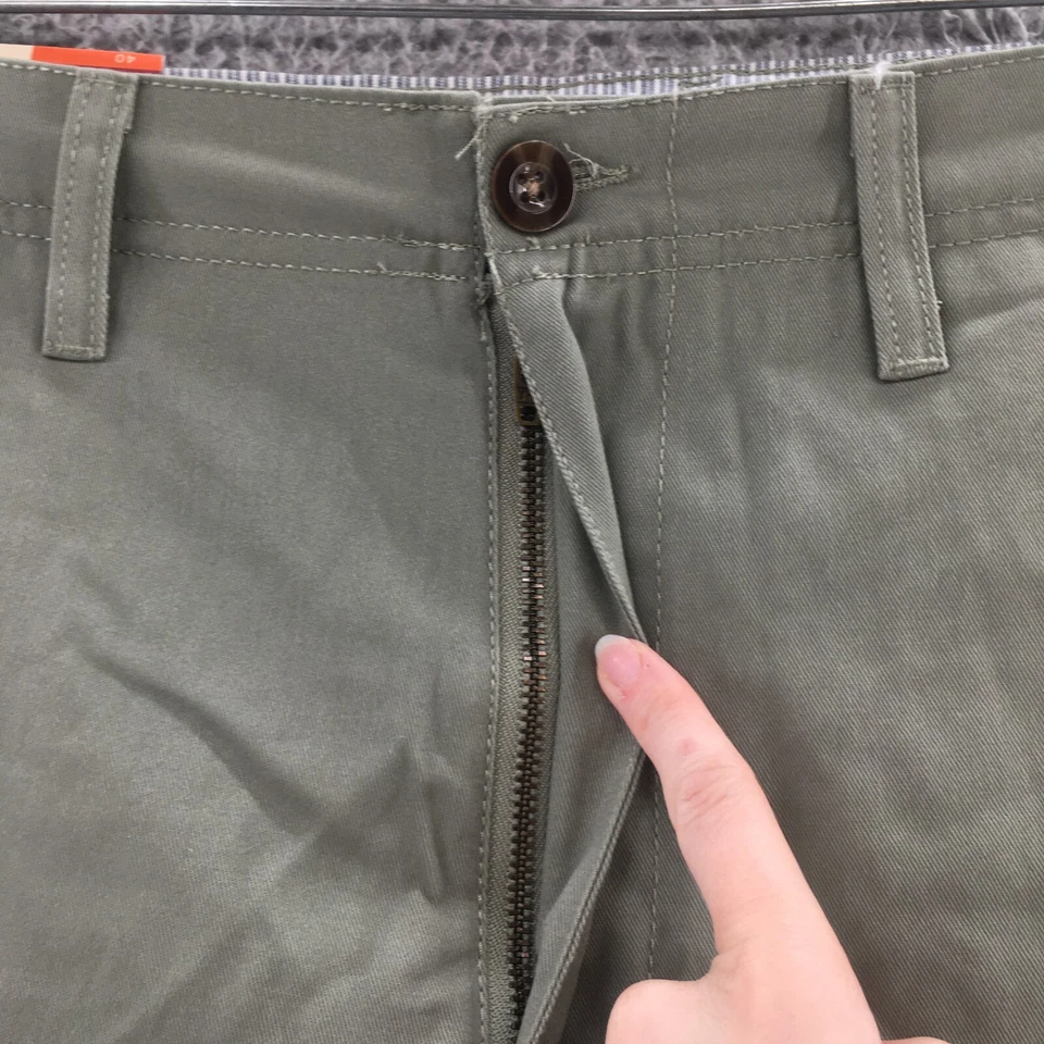 Pantalones Cortos Carga Merona Para Hombres 40 (Real 42x20) Verde Tiro Medio Informales Bolsillos Cremallera NUEVO Foto 3 de 4