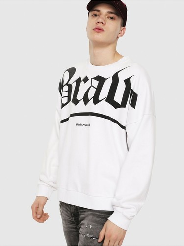 Diesel S-YOSHIOR-Y1 Graphic cotton-fleece sweatshirt White Men’s SIZE Medium - 第 4/6 張圖片