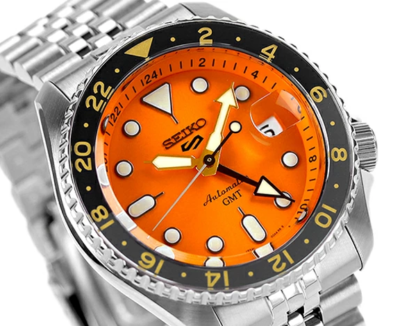 Seiko 5 Sports Automatic SSK005 Men's Orange Dial GMT Sports Watch