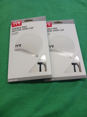 NIP- TYR WHITE SILCONE SWIM CAP HYPOALLERGENIC DURABLE & LIGHTWEIGHT New 