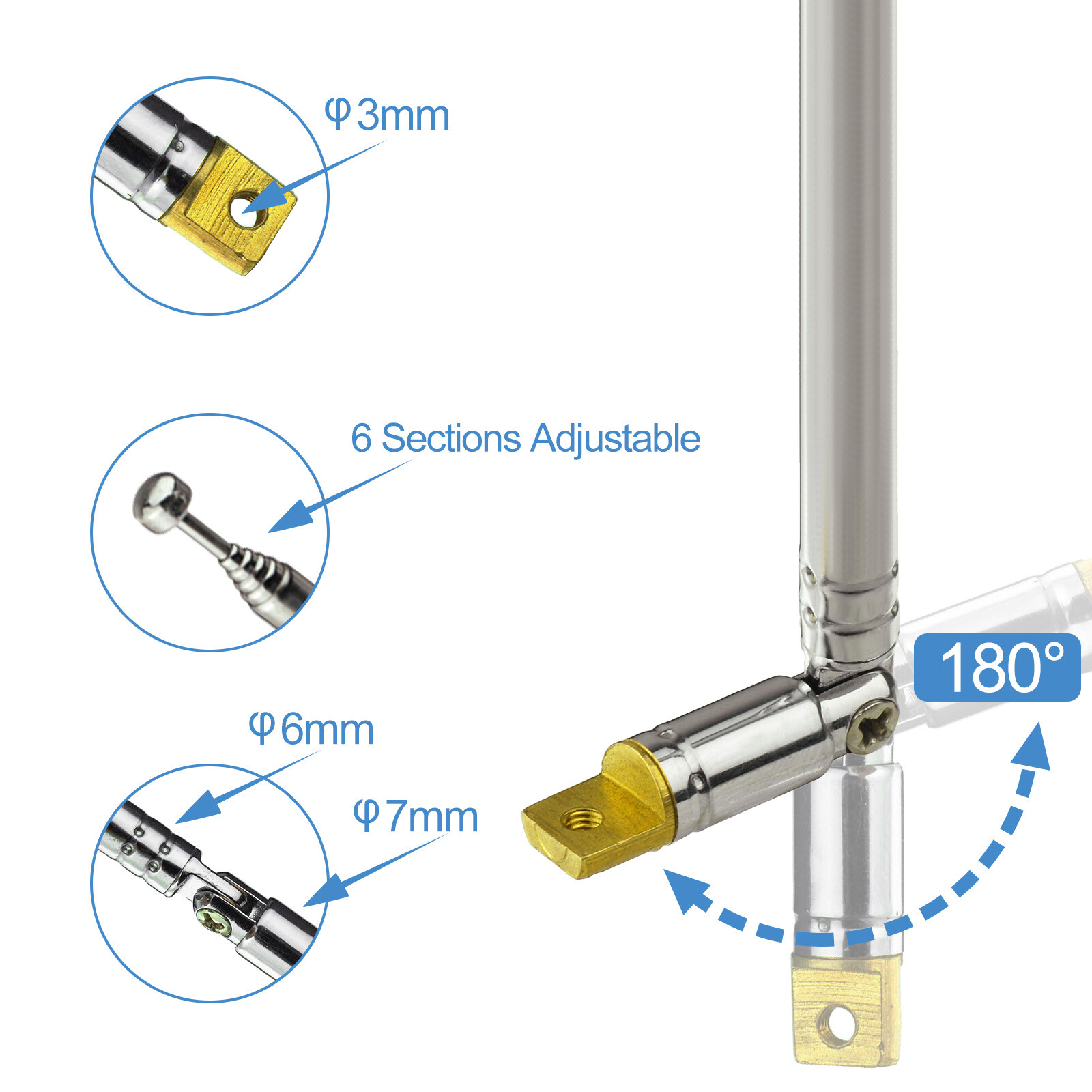 Universal Telescopic FM/DAB Radio & TV Antenna – Portable Replacement Aerial For Most Radios 13 thumbnail image