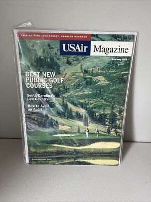February 1995 USAIR  IN FLIGHT MAGAZINE RARE VINTAGE AIRLINE - BEST GOLF COURSES