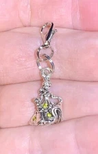 Silver Belle From Beauty & The Beast Charm Zipper Pull & Keychain Add On Clip!!