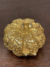 VINTAGE ESTEE LAUDER FLOWERING TANGERINE PUMPKIN SOLID PERFUME COMPACT EMPTY