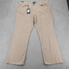 Chaps Pants Mens 40x30 Hudson Tan Twill Chino Flat Front Pockets Preppy Straight