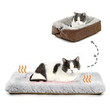 Heated Cat Bed Indoor 24''X20'' Self Warming Cat Bed Self Heating Cat Pad Ext...