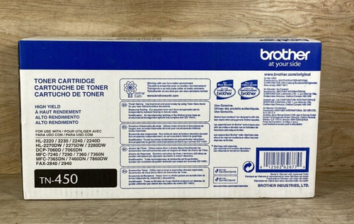 Cartouche de toner noir haut rendement Brother TN450 authentique NEUVE - Photo 3/6