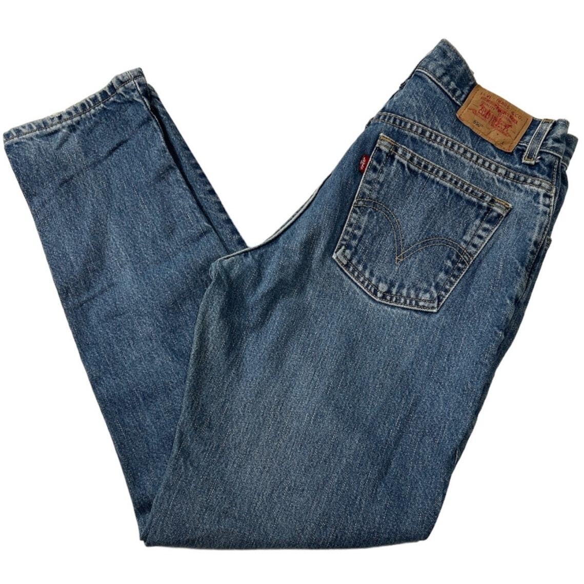 Vintage 90s y2k womens 12 Levis 550 relaxed fit tapered leg blue denim mom jeans