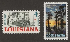 LOUISIANA STATEHOOD - 2 U.S. POSTAGE STAMPS - MINT CONDITION