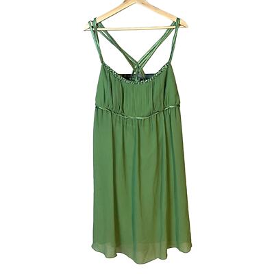 David's Bridal Y2K Babydoll Green Braided Ribbon Semi Formal Dress | Size 18  | eBay