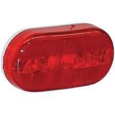 12V Red Clearance Light with Rounded Corners (White Base)