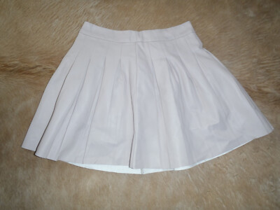 FB Sister women's pleated skirt beige size M leather look second hand look!!