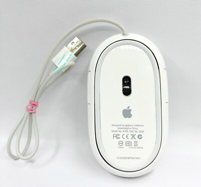 Original Apple Mighty Mouse A1152 EMC No:2058 USB white mouse