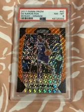 2017 Panini prizm De'Aaron Fox mosaic orange PSA 8 #40 