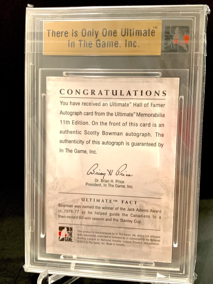 2011-12 In The Game Ultimate miembro del Salón de la Fama plateado automático SSP #6/14 SCOTTY BOWMAN Foto 2 de 2