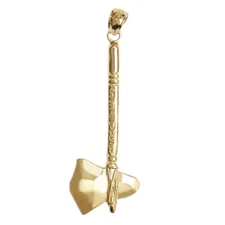 New 14k Yellow Gold Tomahawk Pendant