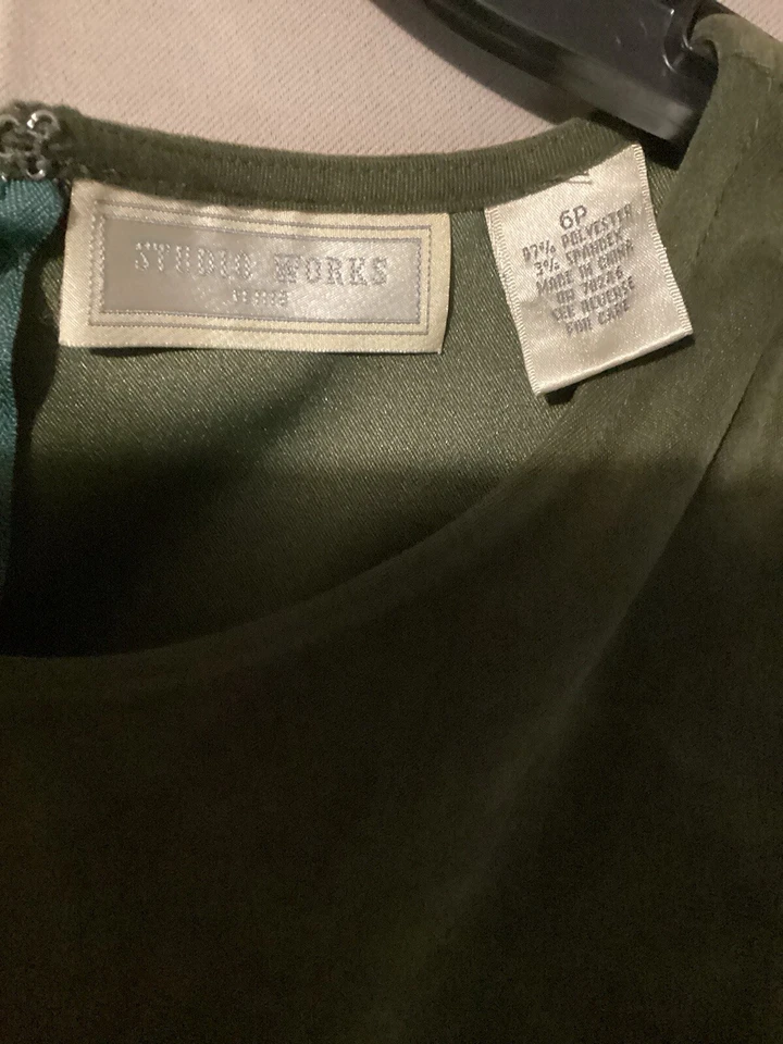 Traje de chaqueta y vestido largo de 2 piezas verde dos tonos talla 6 pequeño Foto 4 de 4