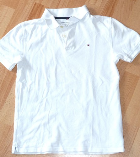 Poloshirt Tommy Hilfiger Gr. L/G 152 158 weiß Kragen (1A Zustand)