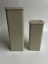 Vintage Tupperware Set Block Cheese/Butter Keeper w/ Tray Tan
