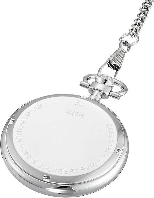  MTS Taschenuhr Edelstahl mit Kette - Wasserdicht ,  Made in Germany - Bild 2 von 2