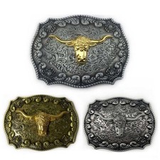 Longhorn bull Belt Buckle for Men- Western Rodeo Cowboy Large Belt Buckles