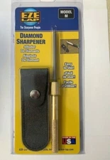 EZE Lap Diamond Products Round Shaft Model M Knife Sharpener With Leather Pouch