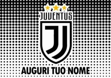 Cialda JUVENTUS LOGO Juve con NOME Decorazione Torta Ostia o Zucchero