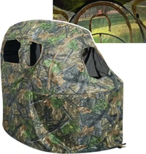 See-Through Hunting Ground Blind with Built-In Chair for Deer Hunting - 1 Person