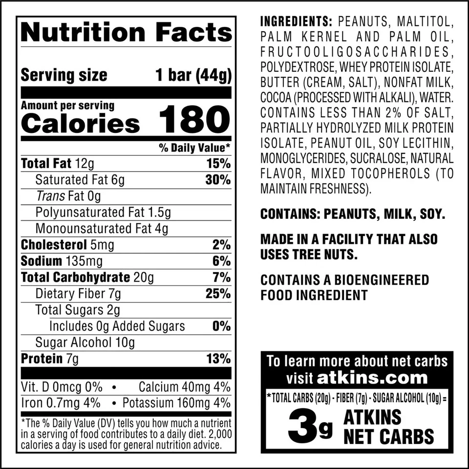 Paquete de 3 - Atkins Anytime Snacks, Snack Bar, Rollo de Nueces de Chocolate Caramelo, 18 ct. Foto 3 de 4