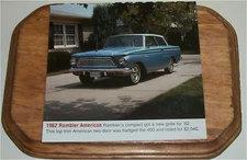 1962 AMC Rambler American 2 dr sedan Car Plaque 