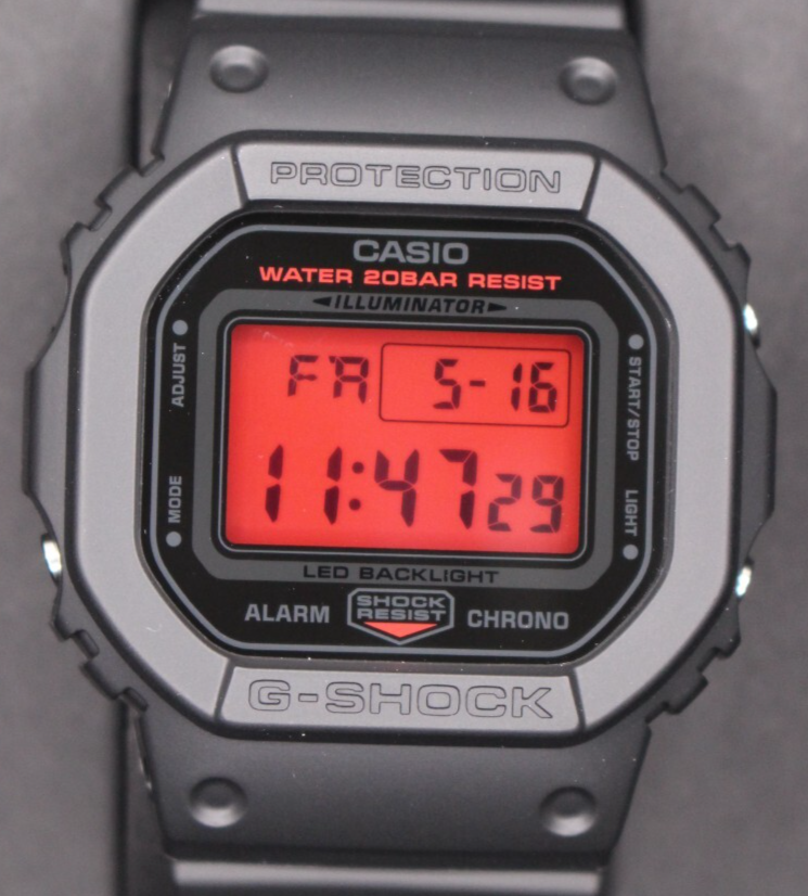 CASIO カシオ　G-SHOCK　DW-5600HR　ブラック×レッド　② CASIO G-SHOCK DW-5600BBR-1 BLACK AND BOLD RED Square 2025