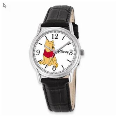 Disney Adult Size Black Leather Strap Winnie the Pooh Watch  display picture 1