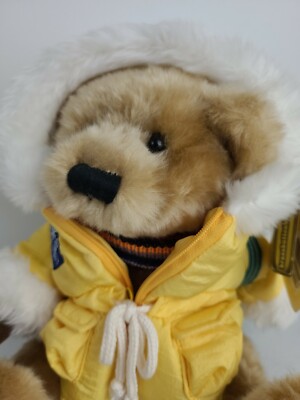 Talking Iceberg Augies Polar Friends Augie Stuffed Bear Yellow Jacket NEW 12''